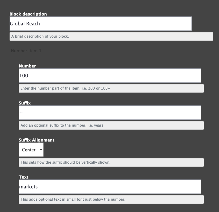 Numbers List Item