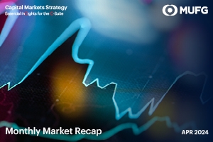 Monthly Market Recap graphic stock market ticker closeup 