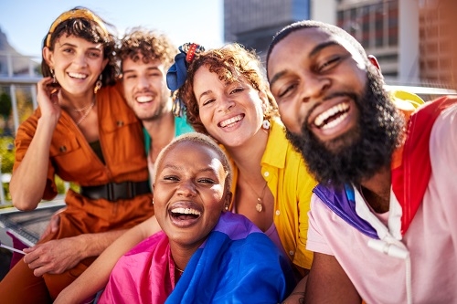 Group of friends hanging out