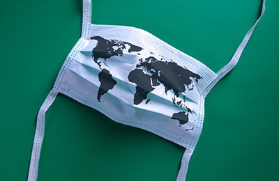 Mask with world map 