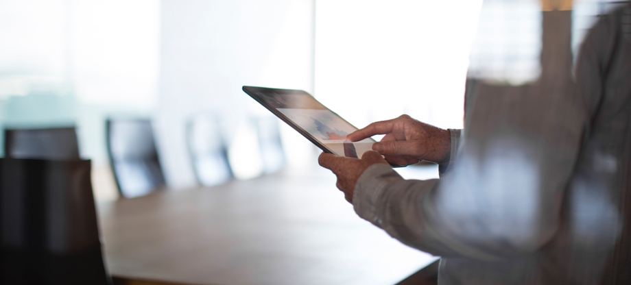 Person using a tablet