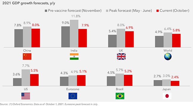 graph of 2021 GDP growth forecasts, y/y