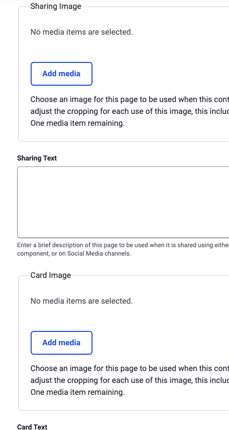 Sharing and Card Text and Image