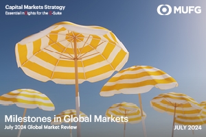 Milestones in Global Markets beach umbrellas